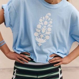 FP Movement by Free People Inspire Buti Logo Tee in Oxford Blue, Size Small; NWT